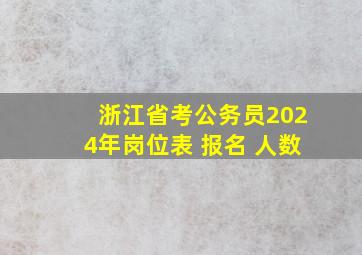 浙江省考公务员2024年岗位表 报名 人数